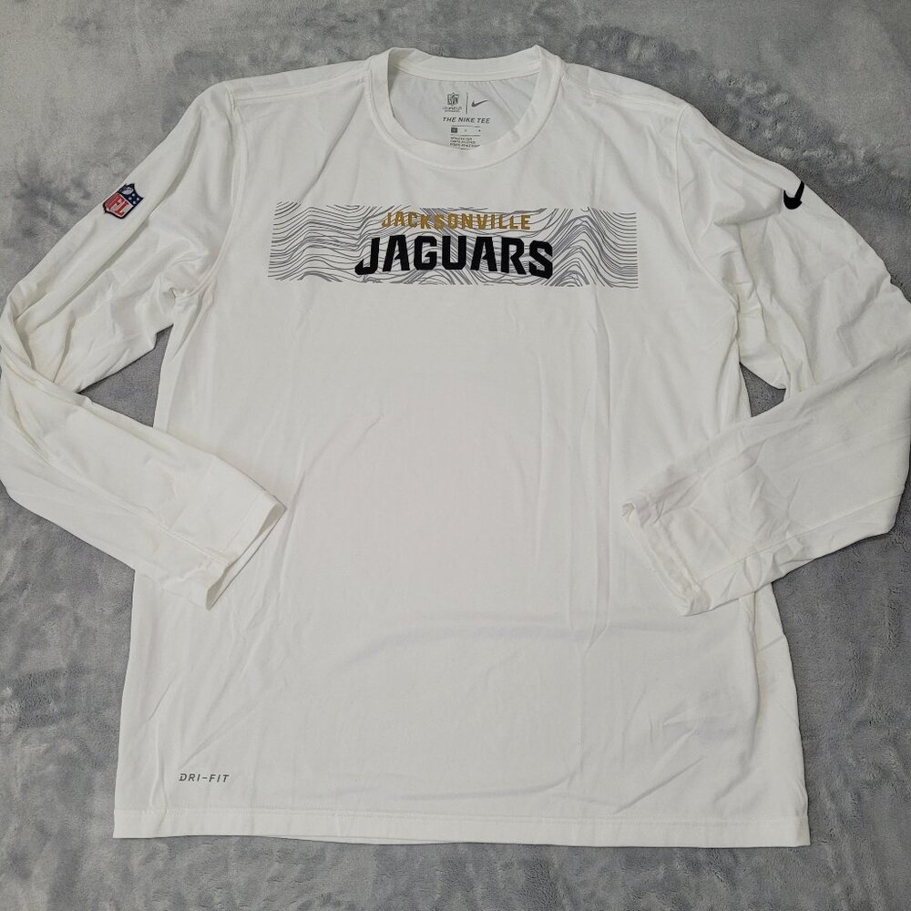 Jacksonville Jaguars Nike NFL On Field Dri-Fit Long Sleeve Shirt Men's Lg White